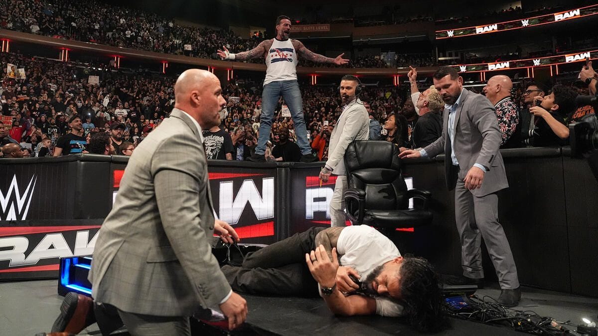 What CM Punk said after attacking Roman Reigns at the end of WWE RAW