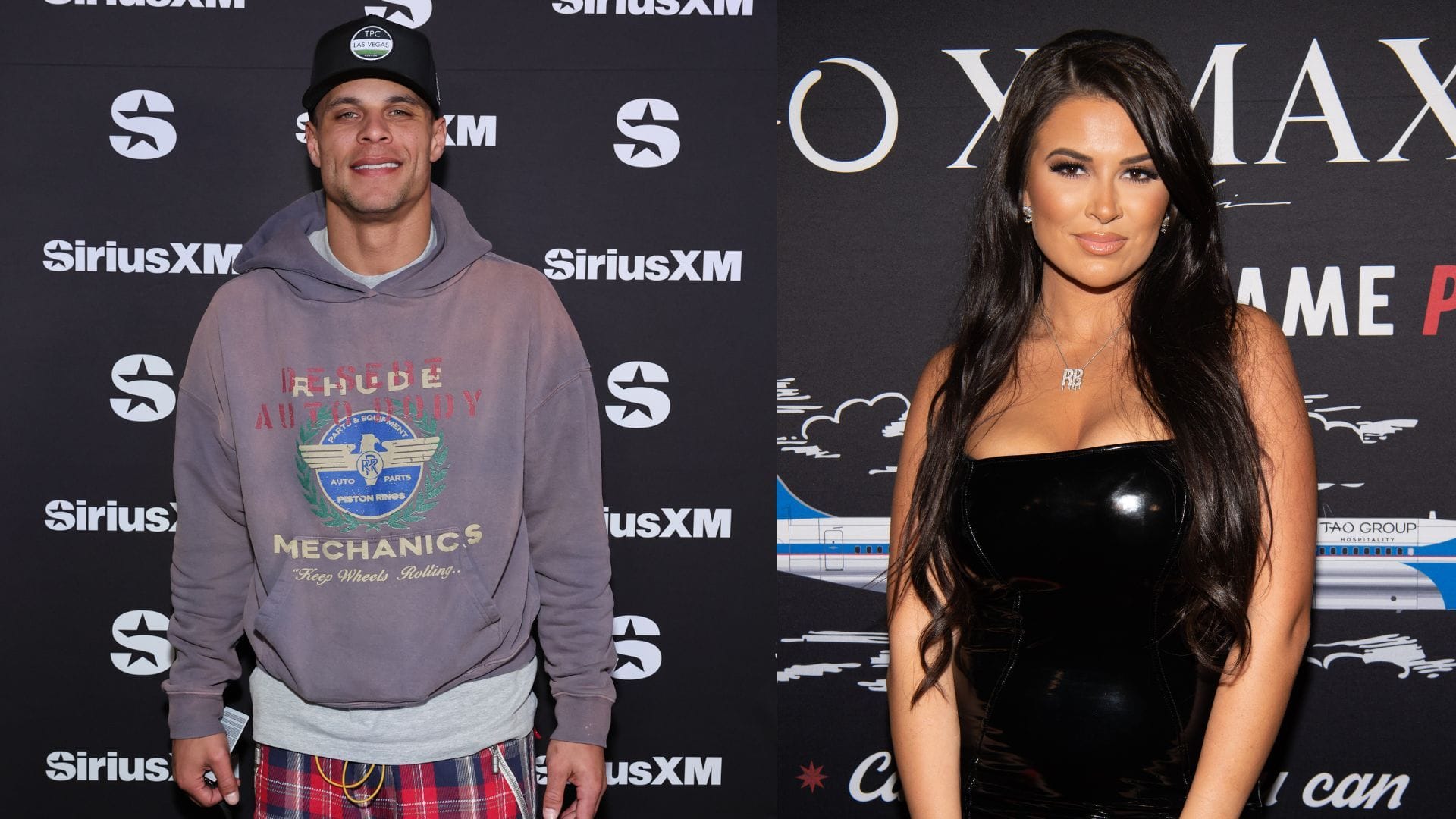 Jordan Poyer (In Las Vegas, Nevada. Source- Cindy Ord/Getty Images for SiriusXM) Rachel Bush (At Big Game Party at Southwest Jet Center in Scottsdale, Arizona. (Photo by Marcus Ingram/Getty Images)