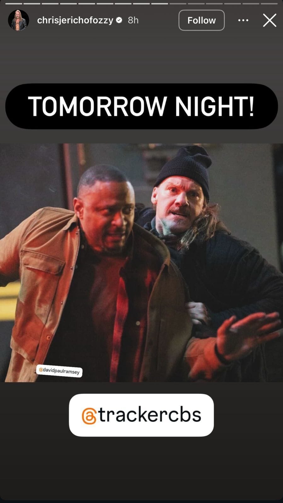 Screenshot of Jericho's Instagram Story