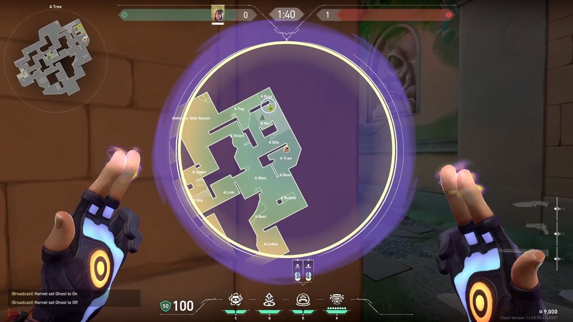 One-way smoke on A Drop - tactical map view (Image via SK Gaming || Riot Games)