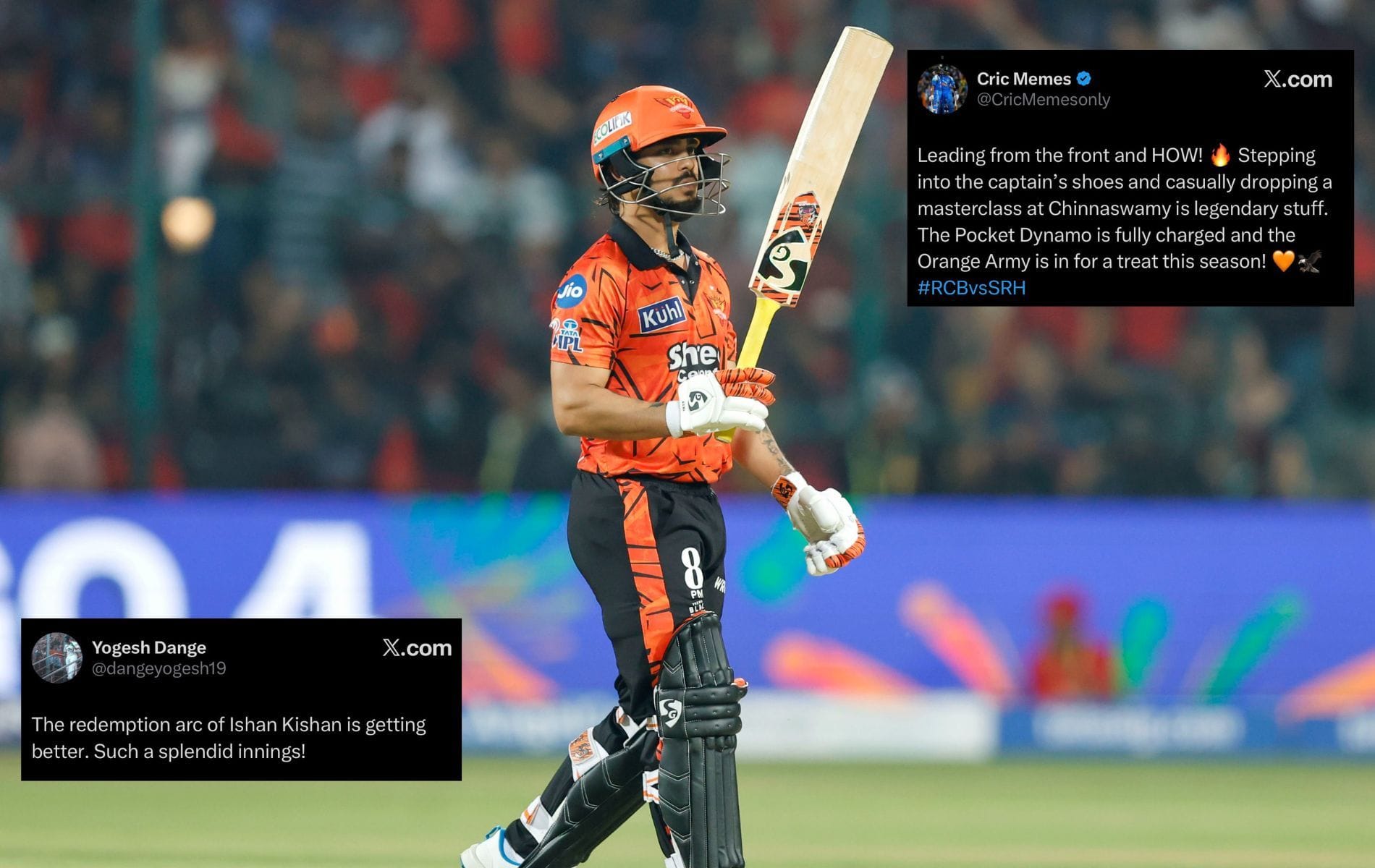 "The Pocket Dynamo is fully charged" - Social media hails Ishan Kishan's blazing 80 off 38 in RCB vs SRH IPL 2026 clash
