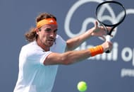 Tsitsipas at the Miami Open Presented by Itau 2026 - Day 3 - Source: Getty