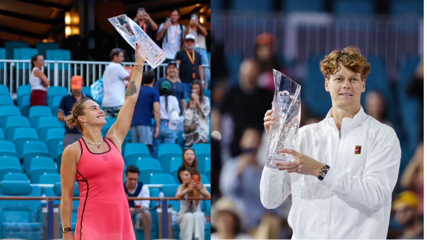 From one Miami Open champ to another: Aryna Sabalenka congratulates Jannik Sinner after duo complete rare double Sunshine Double