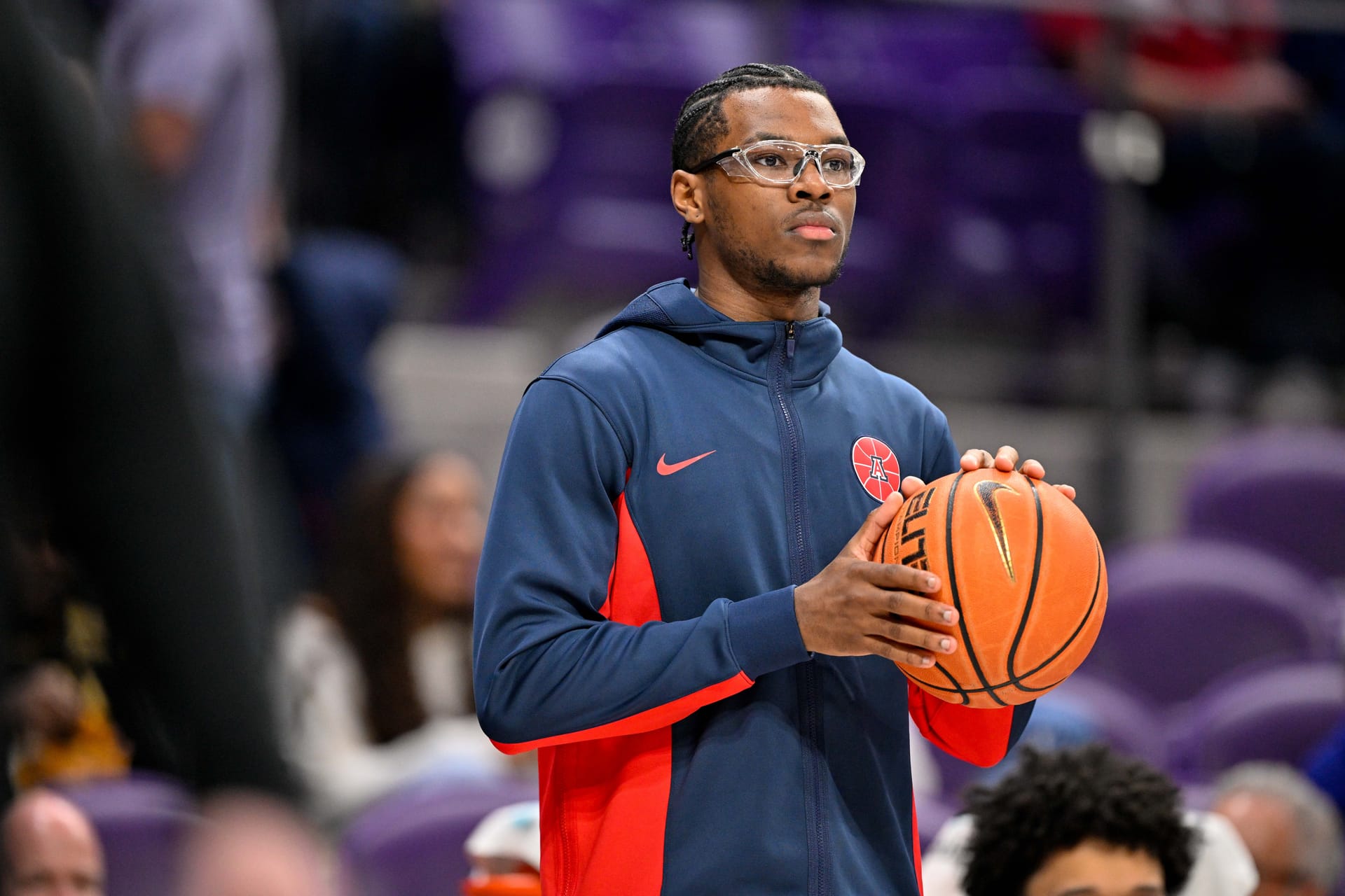 Bryce James’ GF Sadie Johnson reps Arizona hooper’s face on custom sweater at NCAA First Round clash vs. LIU 