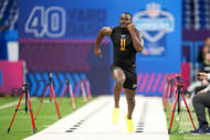 Jeremiyah Love at NFL Combine - Source: Imagn