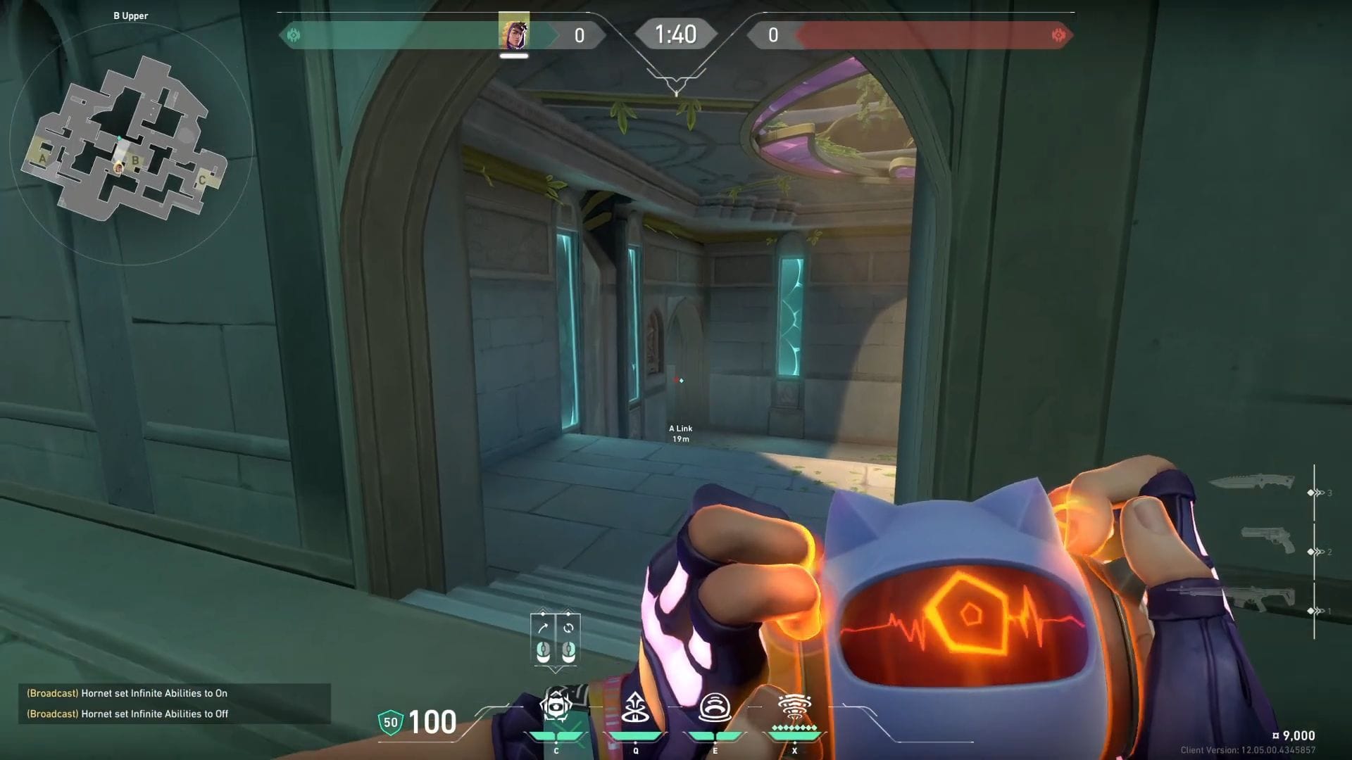 B-Site M-Pulse defending lineup from B Upper (Image via SK Gaming || Riot Games)