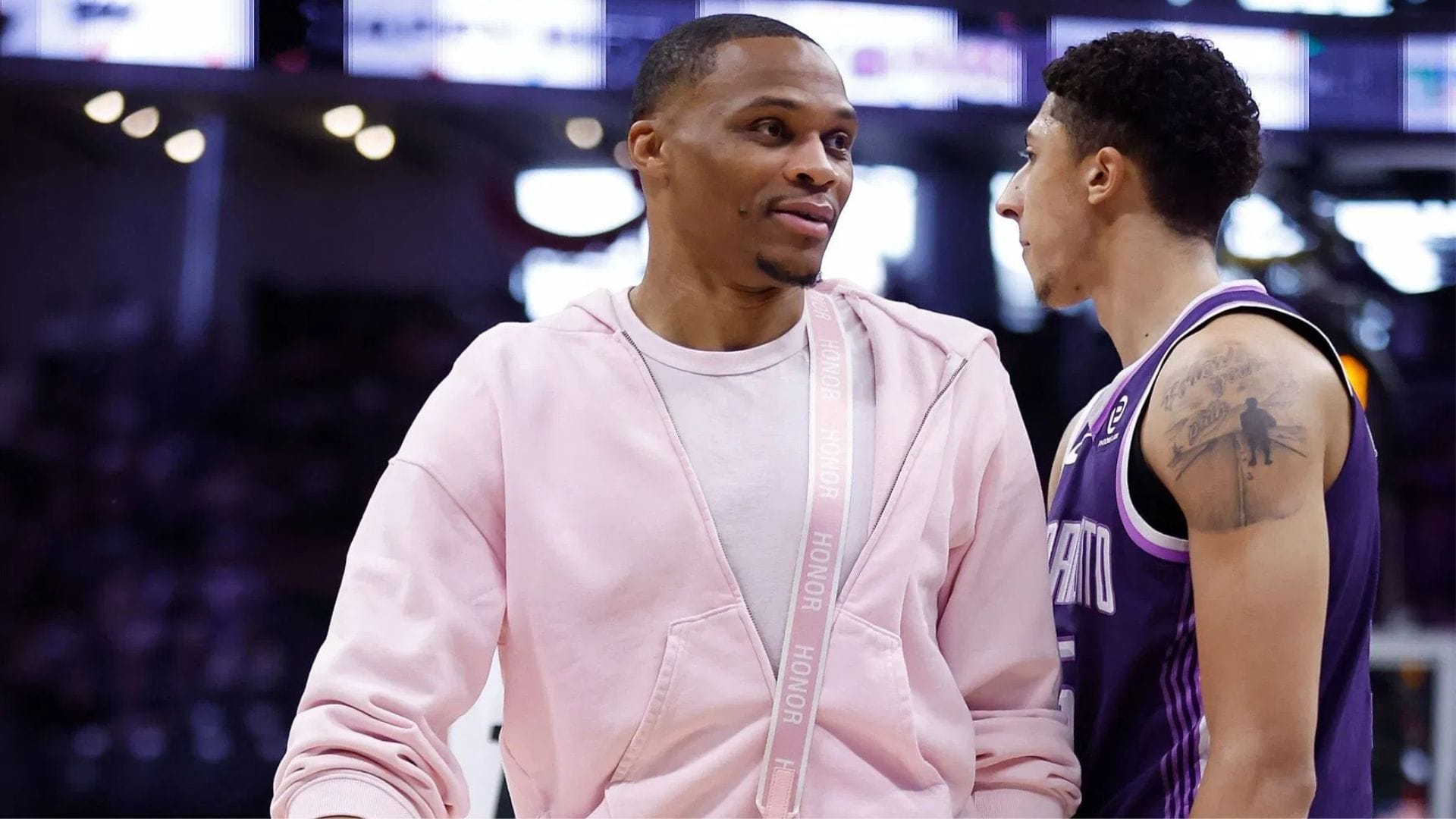 "Dressed like Angel Reese": Fans can't keep calm after Russell Westbrook confidently rocks pink hoodie and matching sweatpants