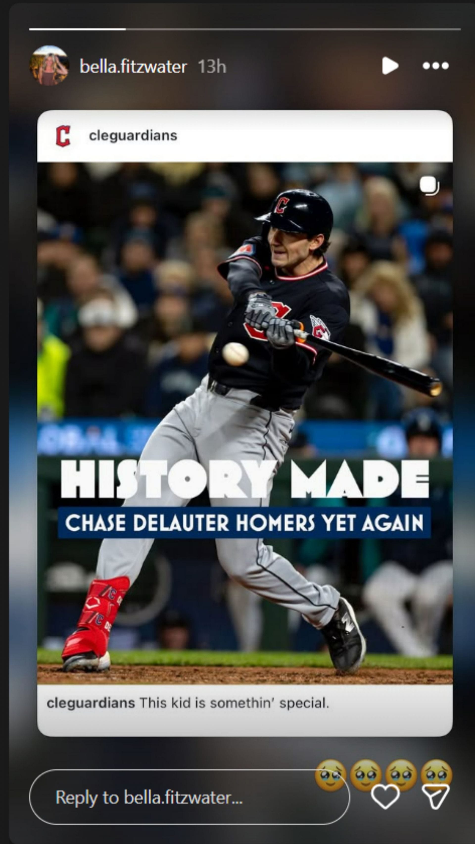 IG story of Chase DeLauter's girlfriend (Image via Instagram/bella.fitzwater)