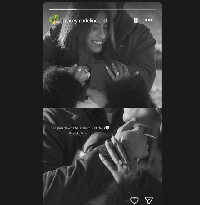Cade Klubnik's fianc&eacute;e Macey Matthews drops massive engagement hint ahead of 2026 NFL draft (Image via Instagram/@maceymadeline)