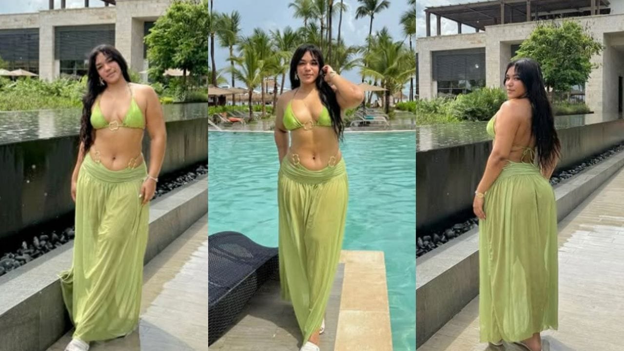 Leo De Vries' sister dons blue bikini during pristine island getaway in Dominican Republic