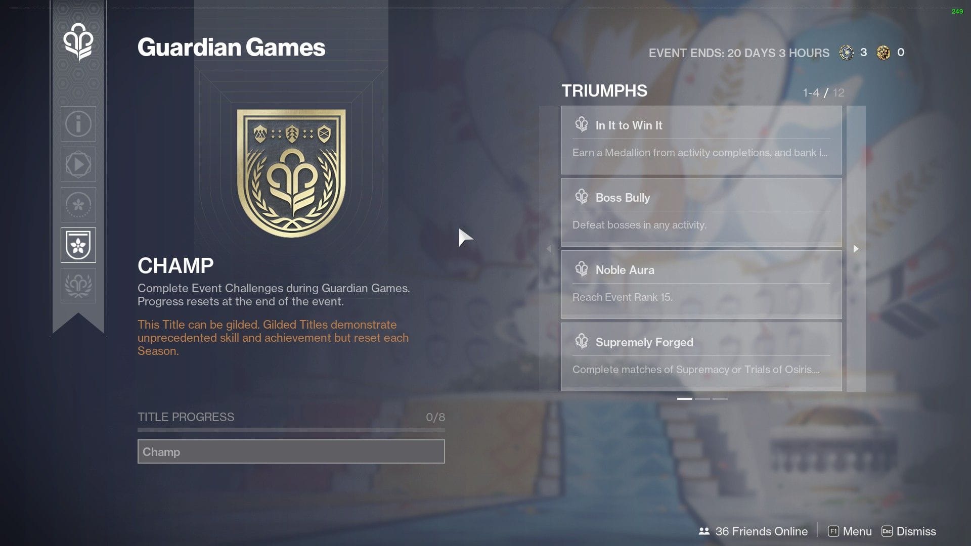 Destiny 2 Guardian Games Champ seal guide 2026: All normal and gilded challenges 