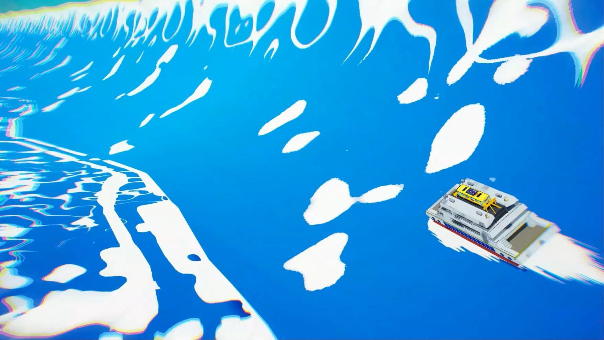 The high-octane, stylish train parkour game boasts many bizarre levels (Image via Fireshine Games)