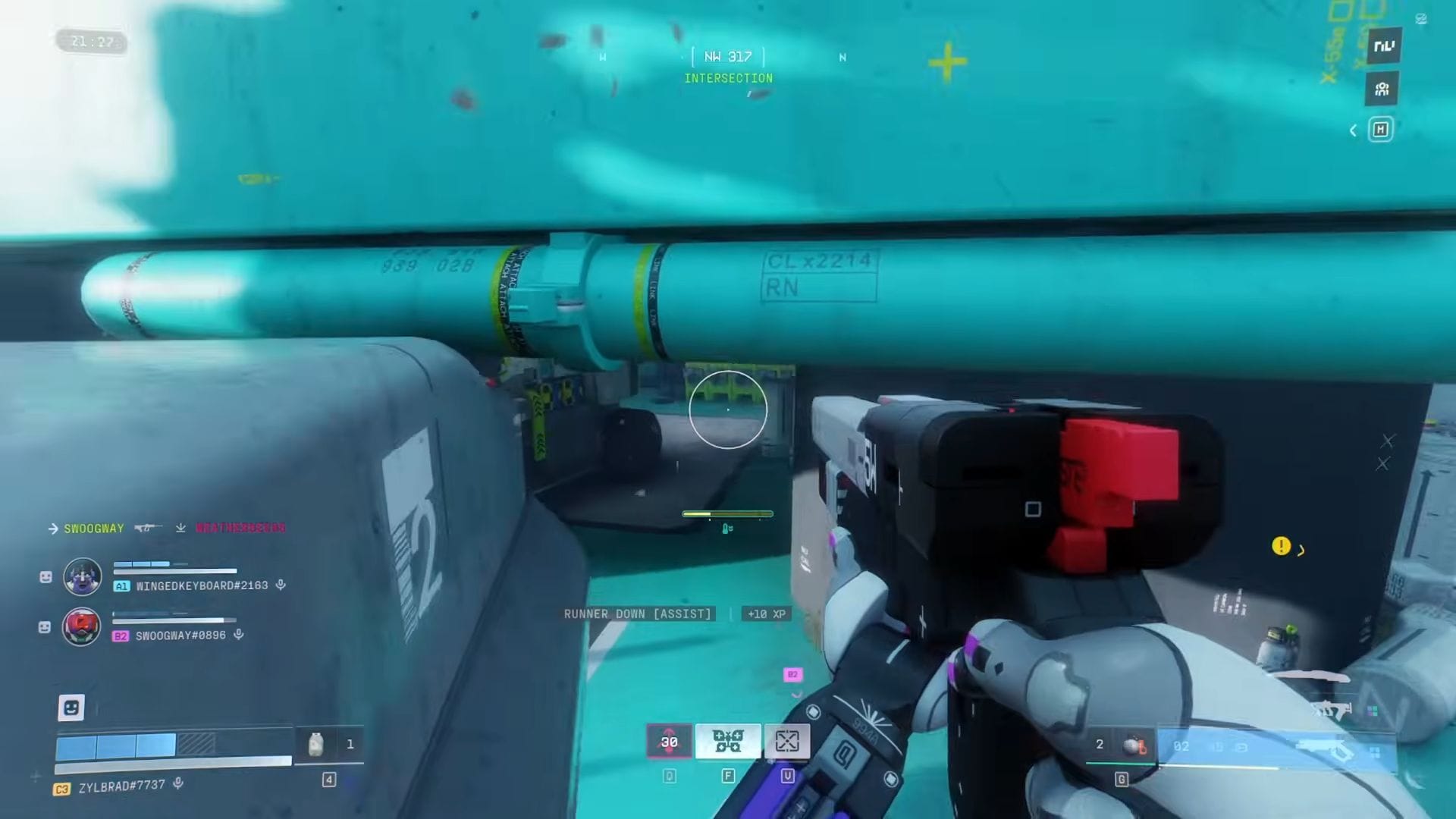 WSTR Combat Shotgun in Marathon (Image via Bungie|| YouTube/@Zylbrad Zylbrad)