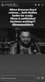 Bronson Reed warns Seth Rollins (Image via Instagram/@bronson is here)