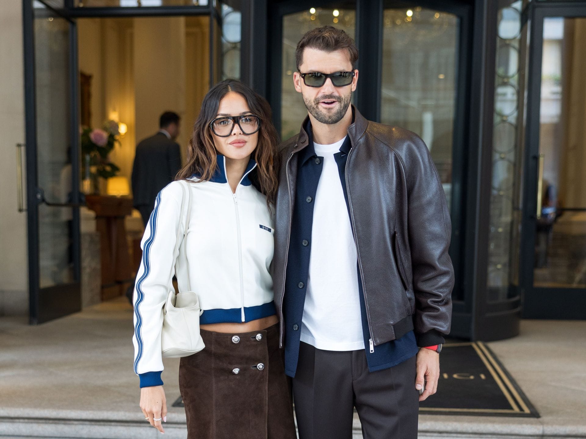 Grigor Dimitrov confesses to crushing on girlfriend Eiza Gonzalez all over again after she turns heads in elegant black dress