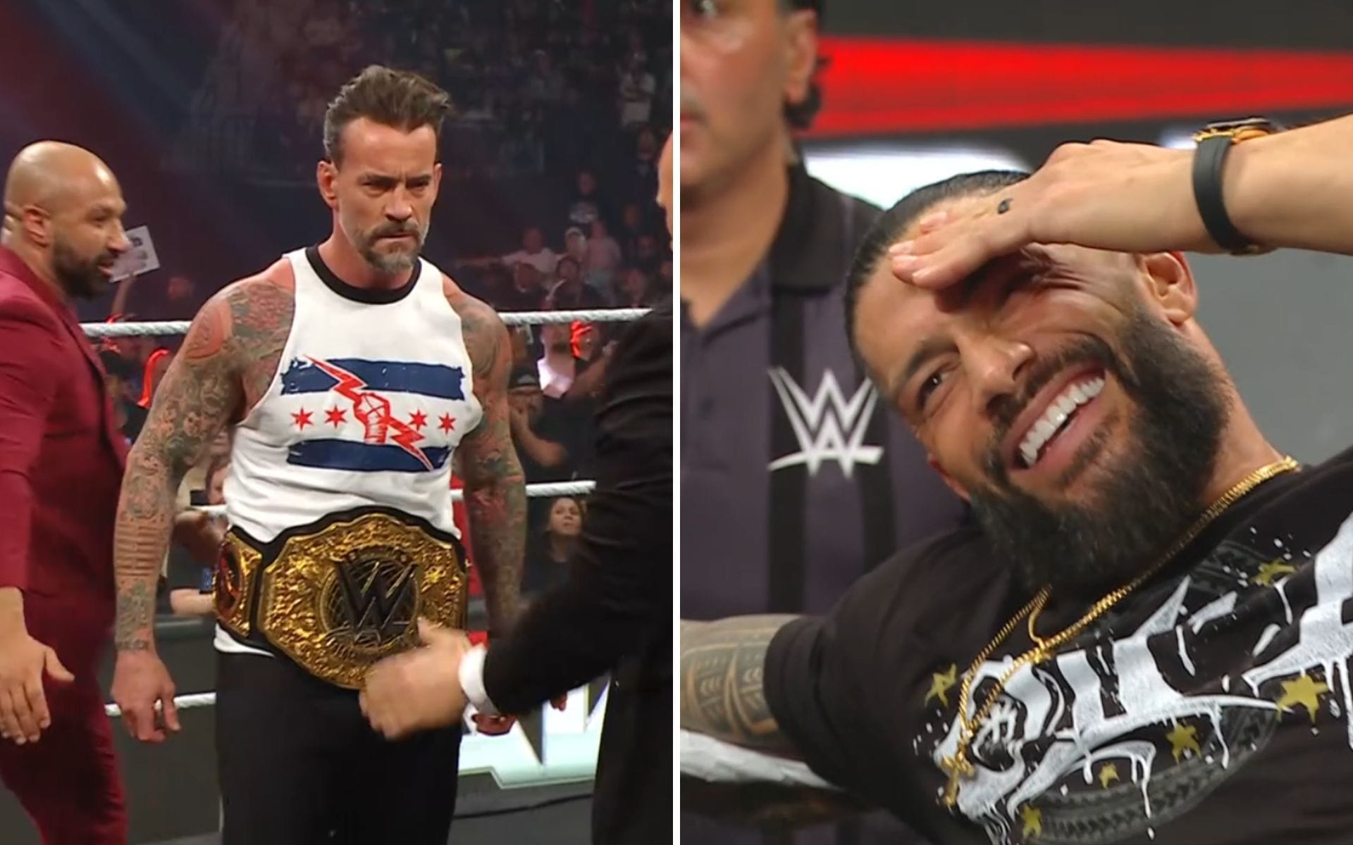 Roman Reigns' 2-word message makes CM Punk snap on RAW in an extremely bizarre moment