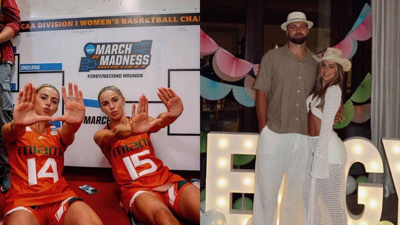 WATCH: Jake Ferguson’s fiancée Haley Cavinder revisits viral "shush" moment from Miami to 2023 Second Round game