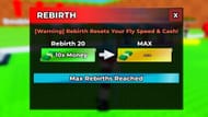 The Rebirth menu (Image via Roblox)