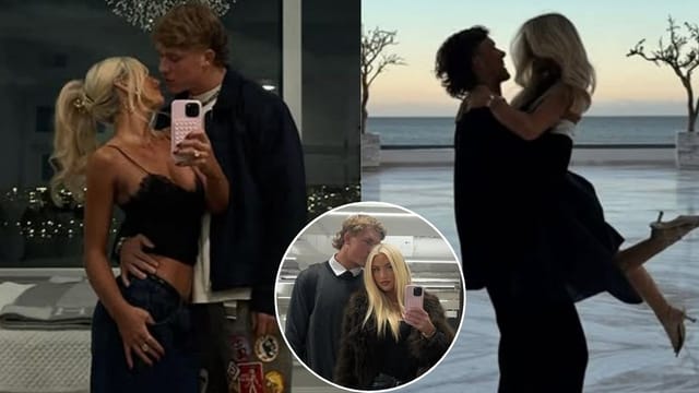 Jaxson Dart dresses up in pilgrim robe for GF Marissa Ayers while marking territory with bold message in model's IG comments section