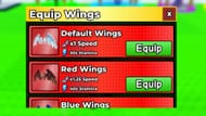 Wings have a Speed as well as a Stamina stat (Image via Roblox)
