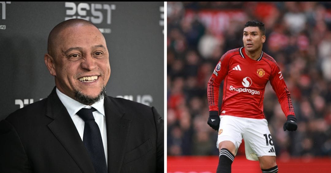 Roberto Carlos reacts as Casemiro shares celebratory message after scoring for Manchester United in 3-1 win vs Aston Villa