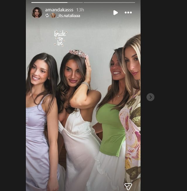 Joey Bosa's fianc&eacute;e Amanda Kassdikian rocks classy white satin slip gown in snippets from pre-wedding celebrations