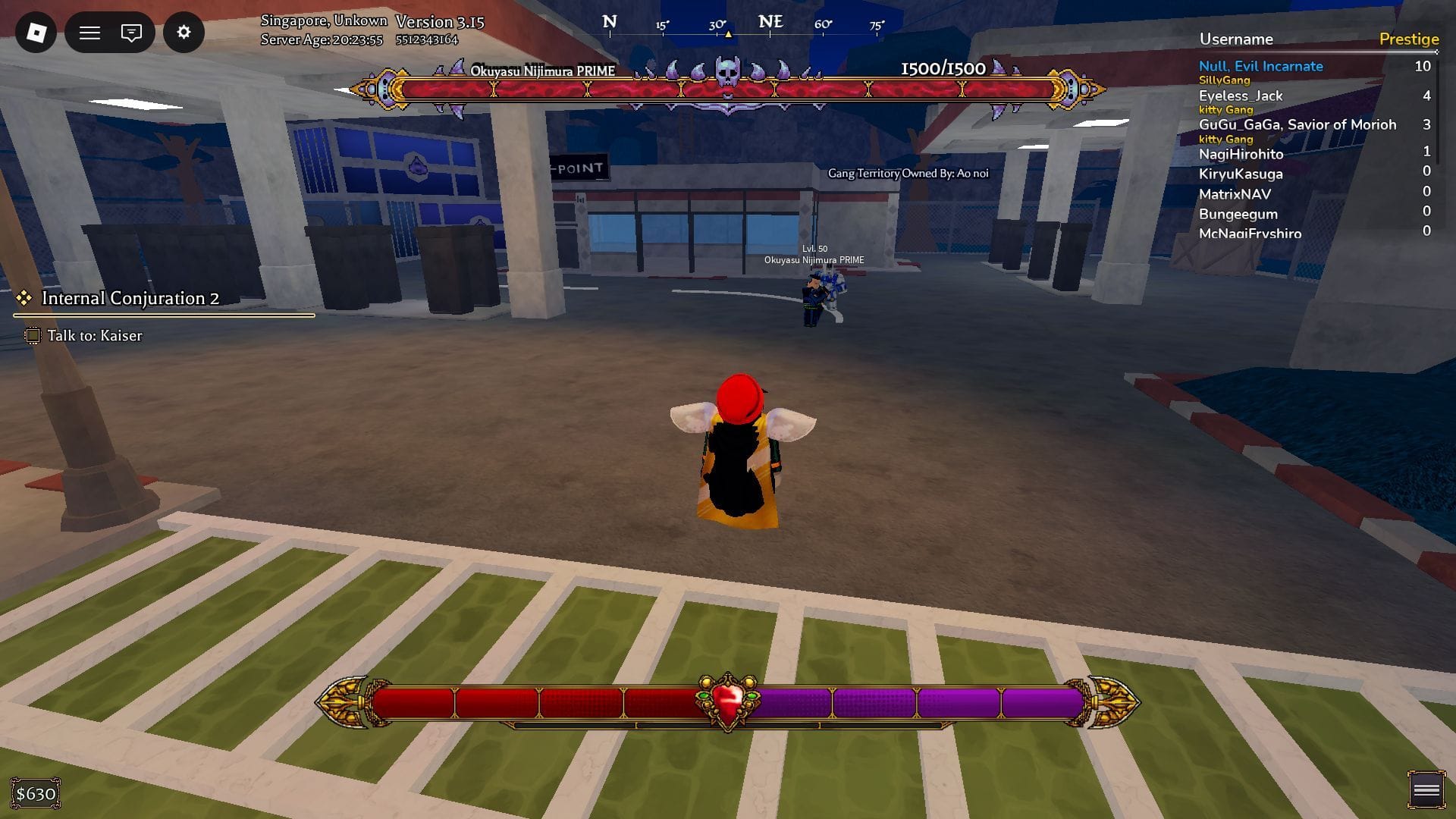 Okuyasu Nijimura Prime, a miniboss (Image via Roblox)