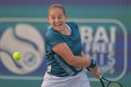 Jelena Ostapenko at the Dubai Open 2026. (Source: Getty)