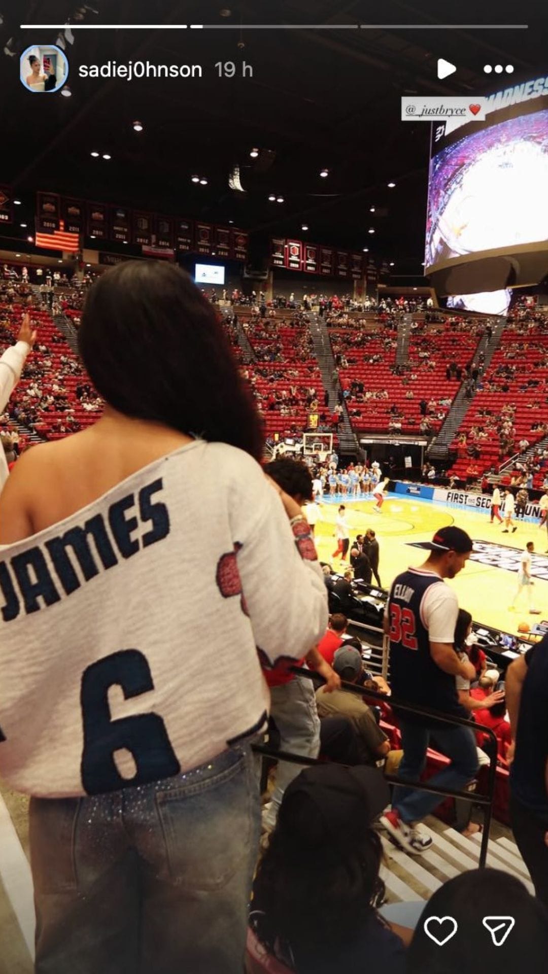 Sadie Johnson's Instagram story