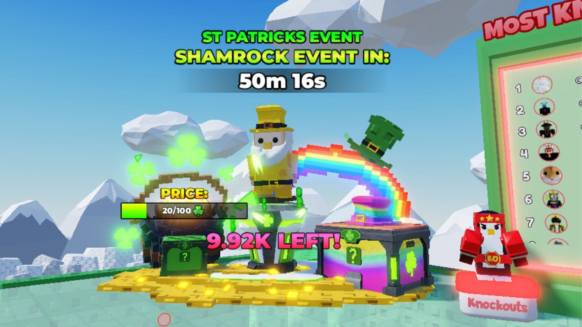 The St Patricks Event shop (Image via Roblox)