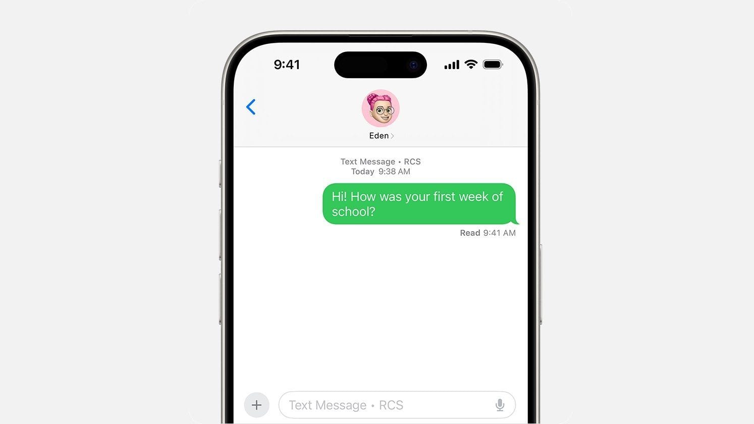 The RCS chat in iOS (Image via Apple)