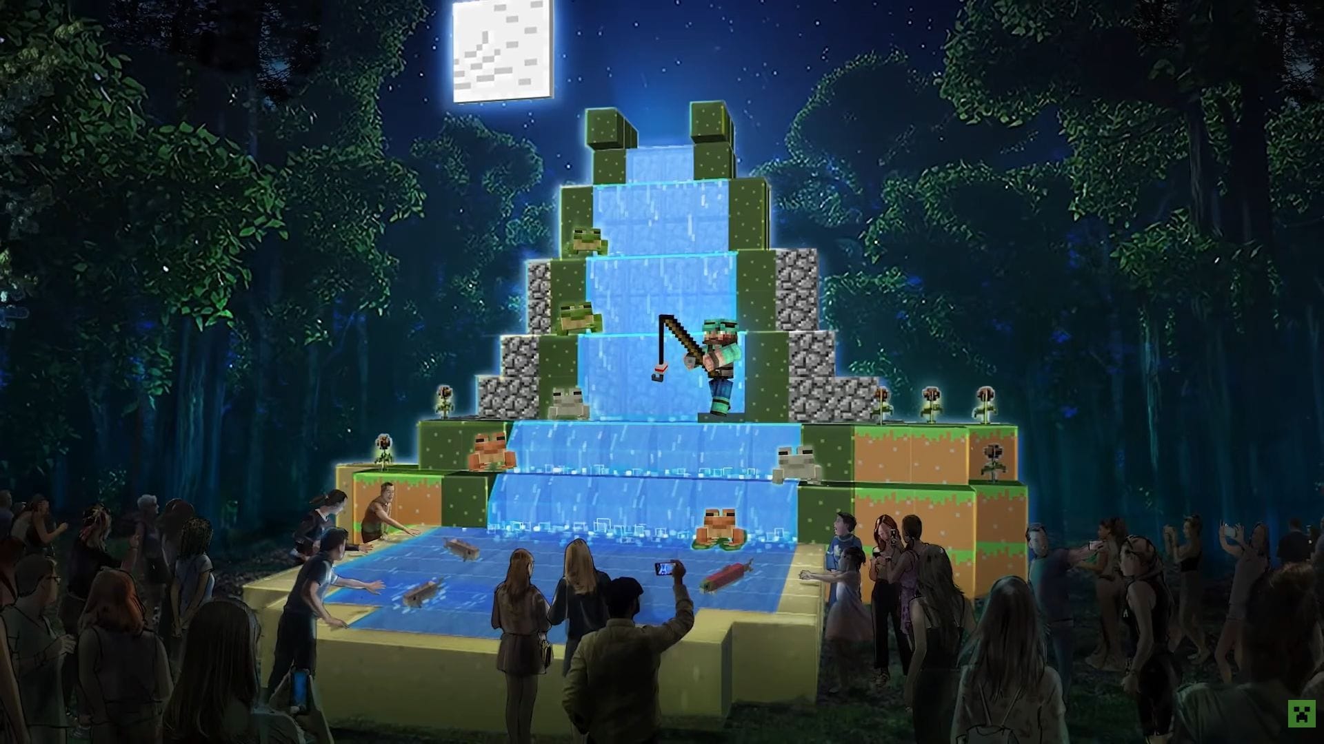 Explore a real-life village and dive into an interactive experience in Buenos Aires (Image via YouTube/@Minecraft)