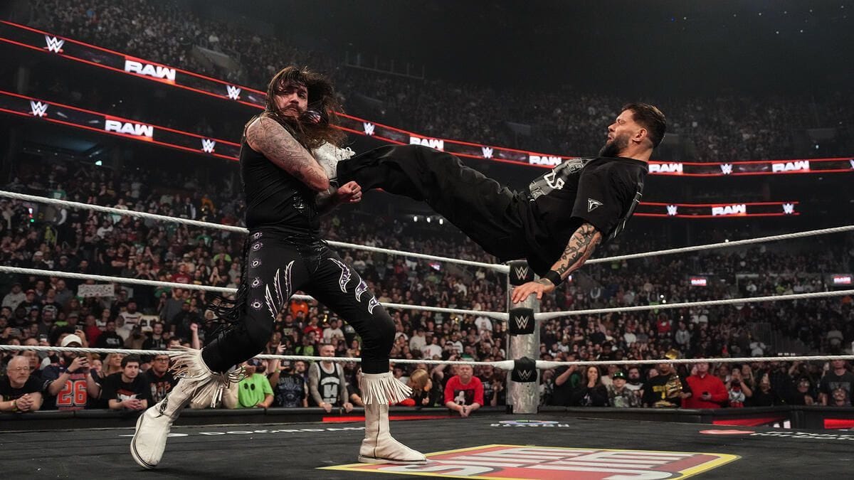 Finn Balor mocks Dominik Mysterio after costing him the title match on WWE RAW
