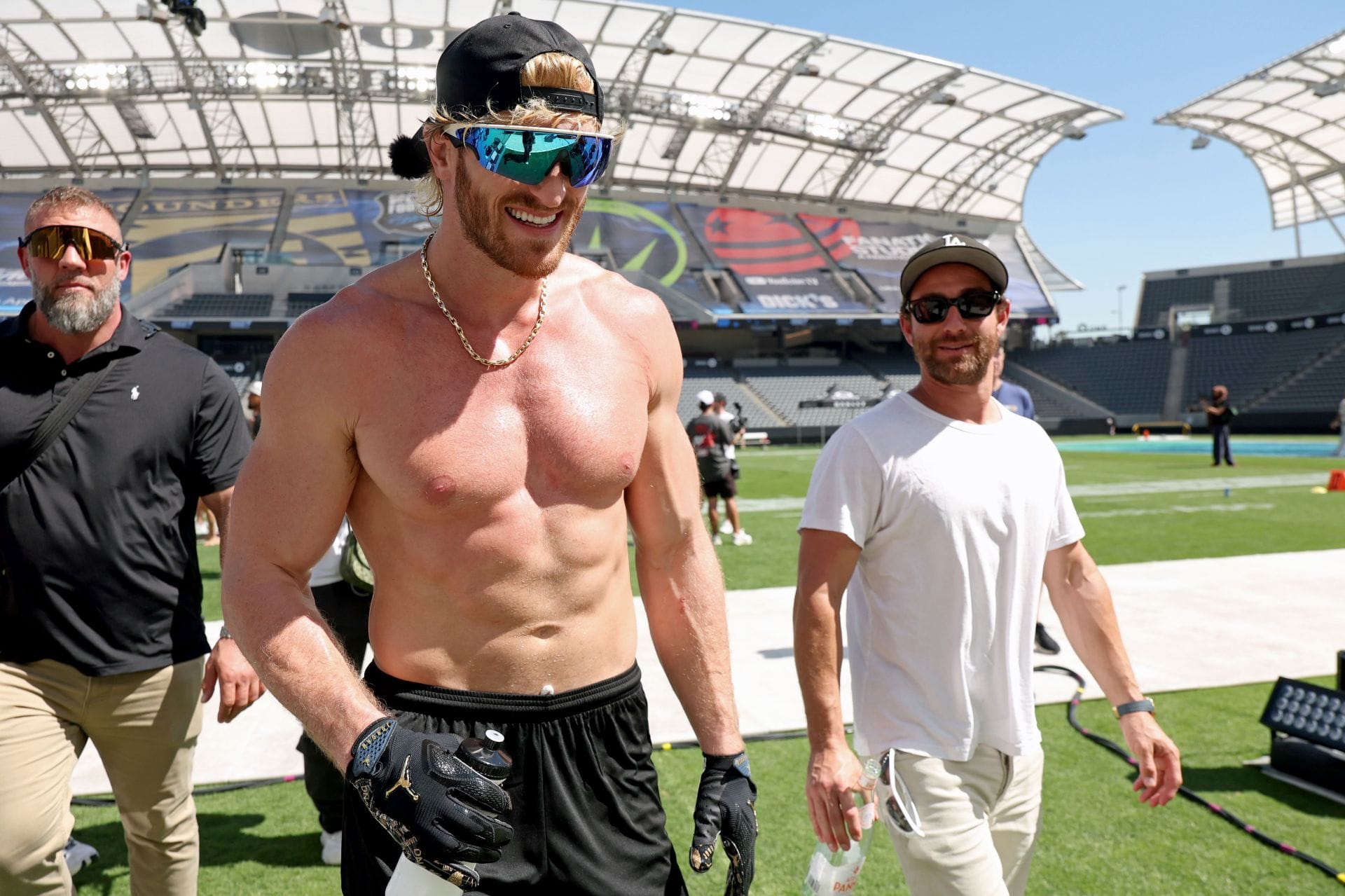 “Steroids vs. Amino acids”: Antonio Brown mocks Logan Paul as WWE star gets juked by Saquon Barkley during flag football practice