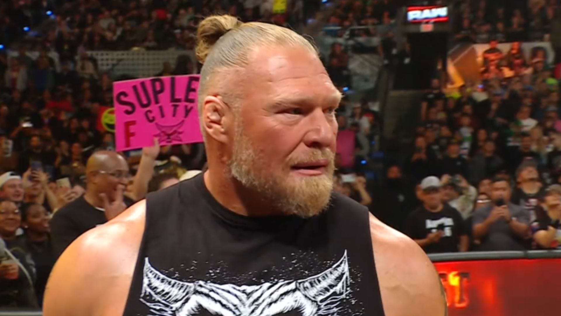 Brock Lesnar Caught On Camera  Again Sending Secret Message To Oba Femi During WWE RAW