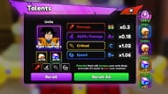 The Talents menu (Image via Roblox)