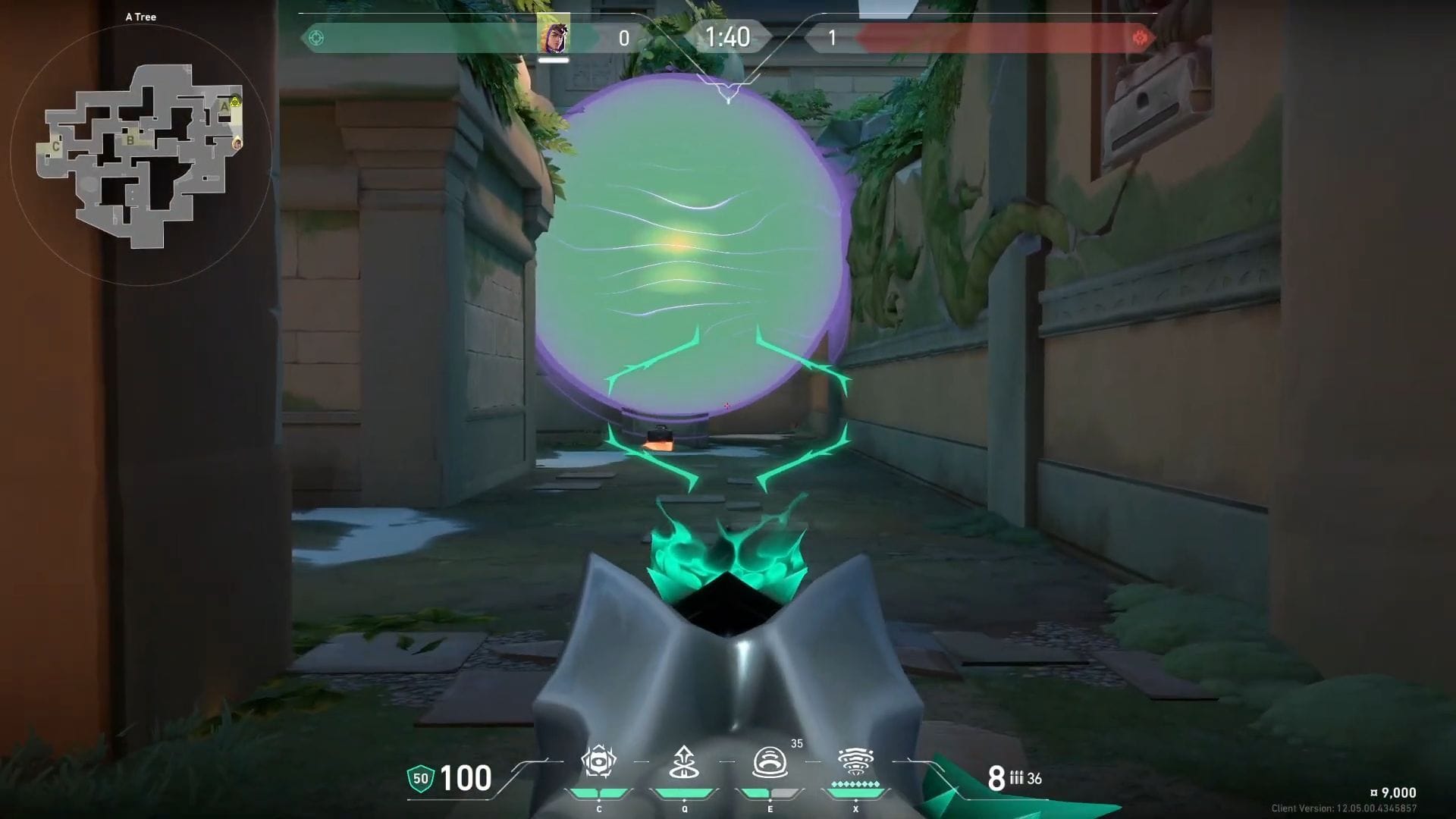 One-way smoke on A Drop - in-game view (Image via SK Gaming || Riot Games)