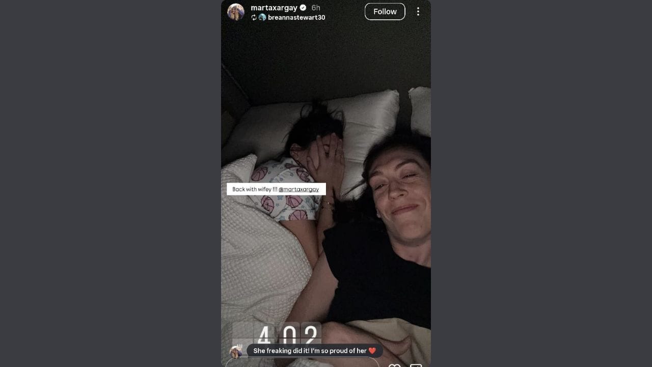 Marta Xargay praises Breanna Stewart on her IG story.