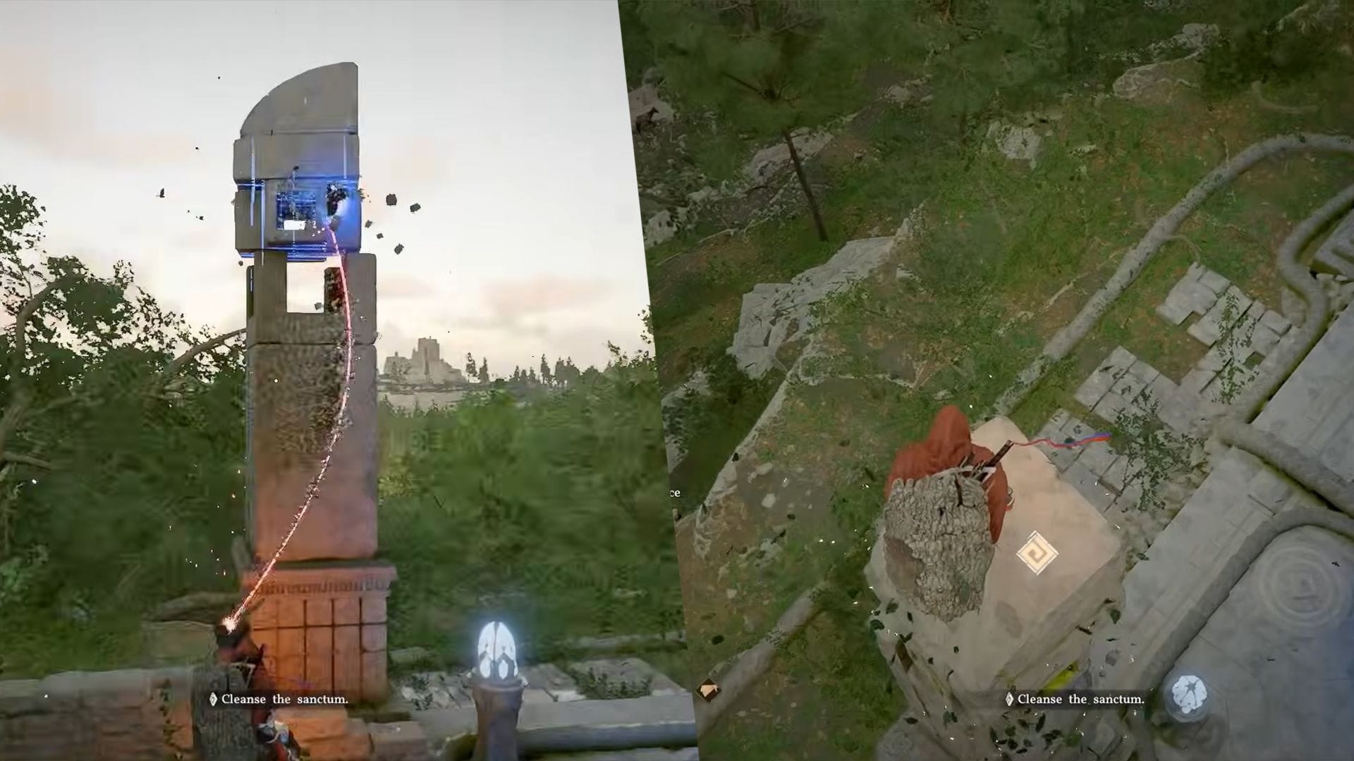 Place the Fusion Reactor on the empty pillar and use Force Palm to insert it (Image via Pearl Abyss)