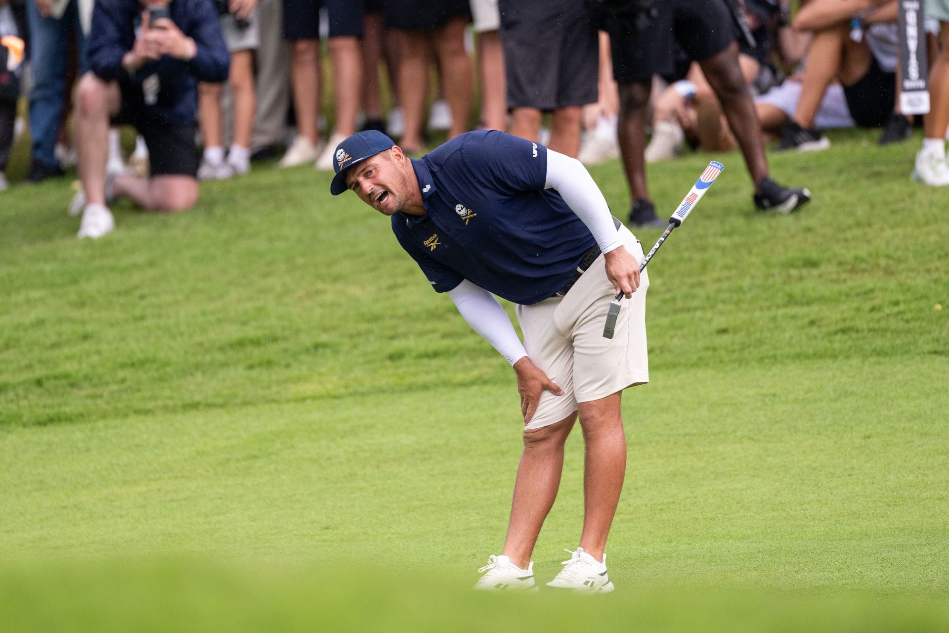 Bryson DeChambeau back his hot take on golf drivers by driving 393-yard par 4 with fairway wood