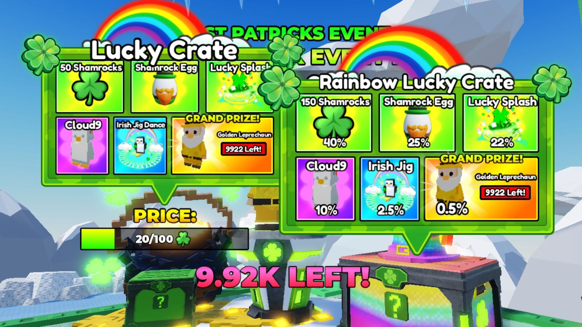 The Lucky Crate and Rainbow Lucky Crate (Image via Roblox)