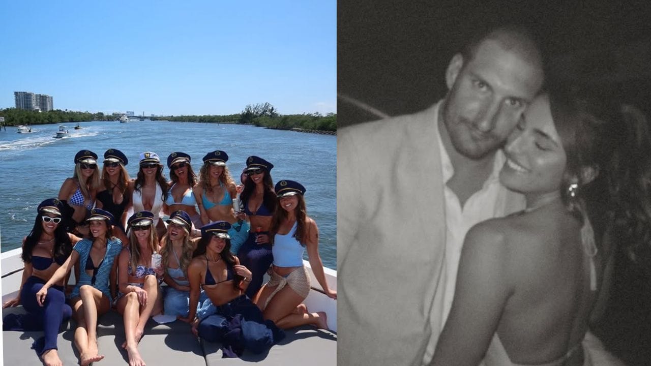 PICS: Joey Bosa’s fiancée Amanda goes full bridal mode in swimsuit at yacht bachelorette party