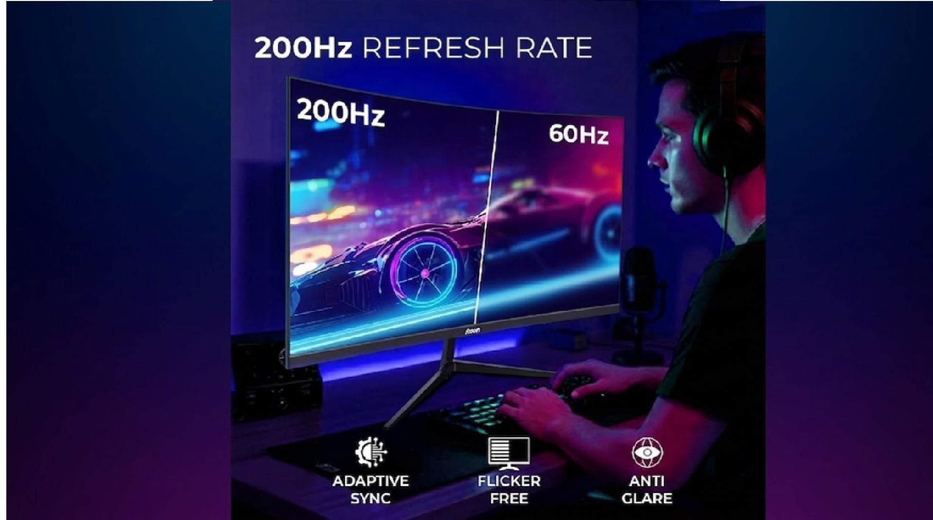 With an anti-glare display and a 200 Hz refresh rate at this price range, this is among the best monitor deals on Amazon (Image via Foxin)