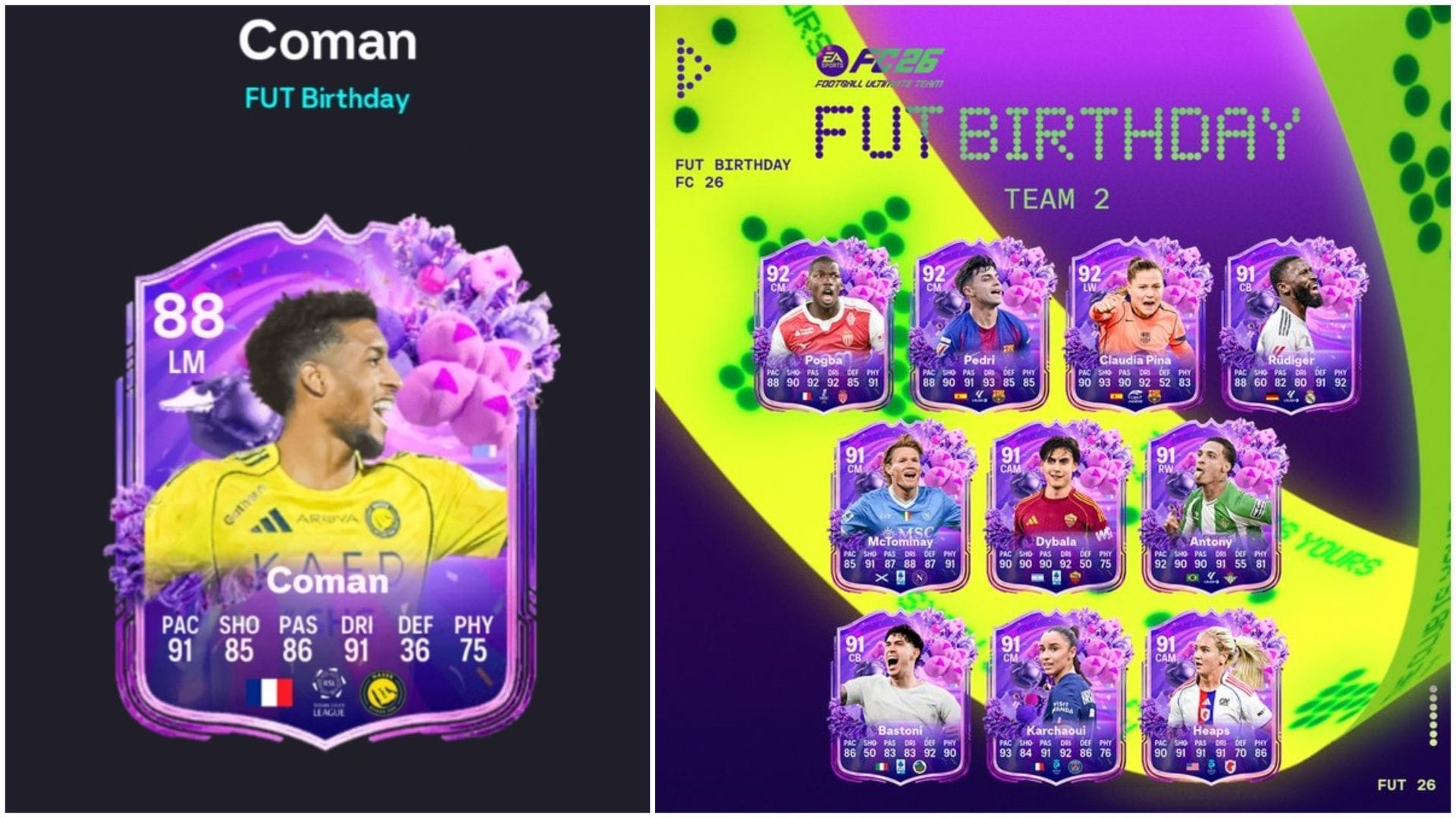 EA FC 26 Kingsley Coman FUT Birthday SBC: The skillful French winger receives an exciting 88-rated version