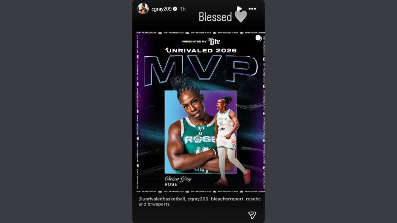 Chelsea Gray expresses her thoughts on the unparalleled MVP win. (Image source: @cgray209/IG)