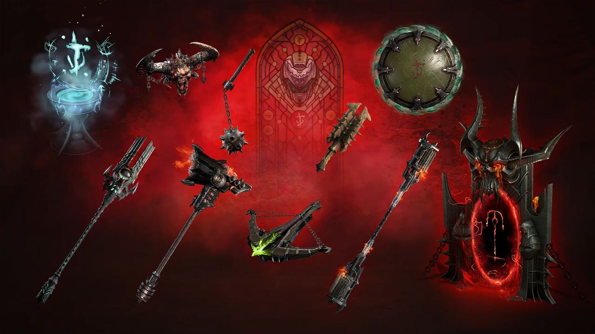 Players can get Doom: The Dark Ages-themed cosmetics from the reliquary (Image via Blizzard Entertainment)