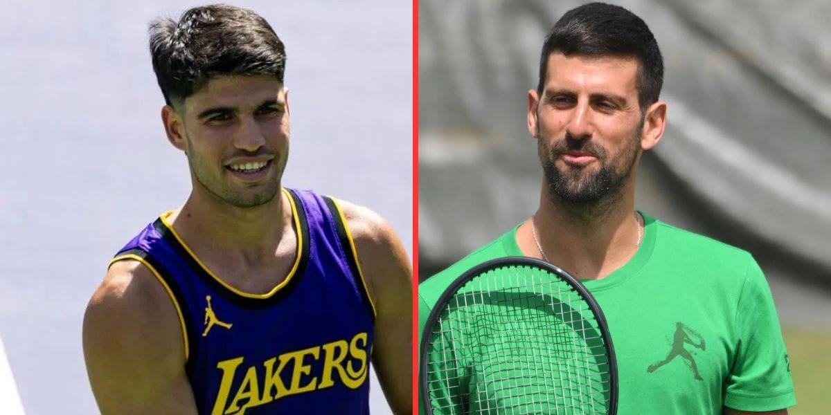 WATCH: Carlos Alcaraz & Novak Djokovic have epic reactions at Indian Wells, seeing each other for the first time since Australian Open final