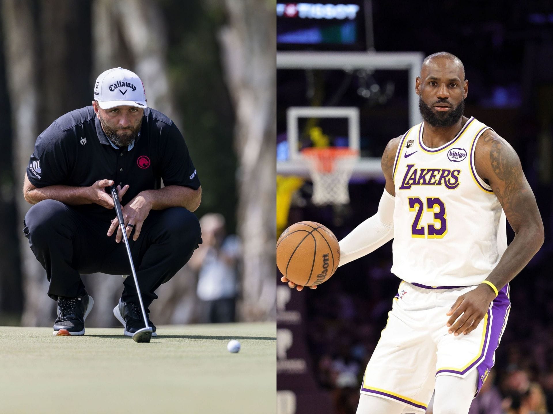 Jon Rahm and Lebron James (Images via Getty)