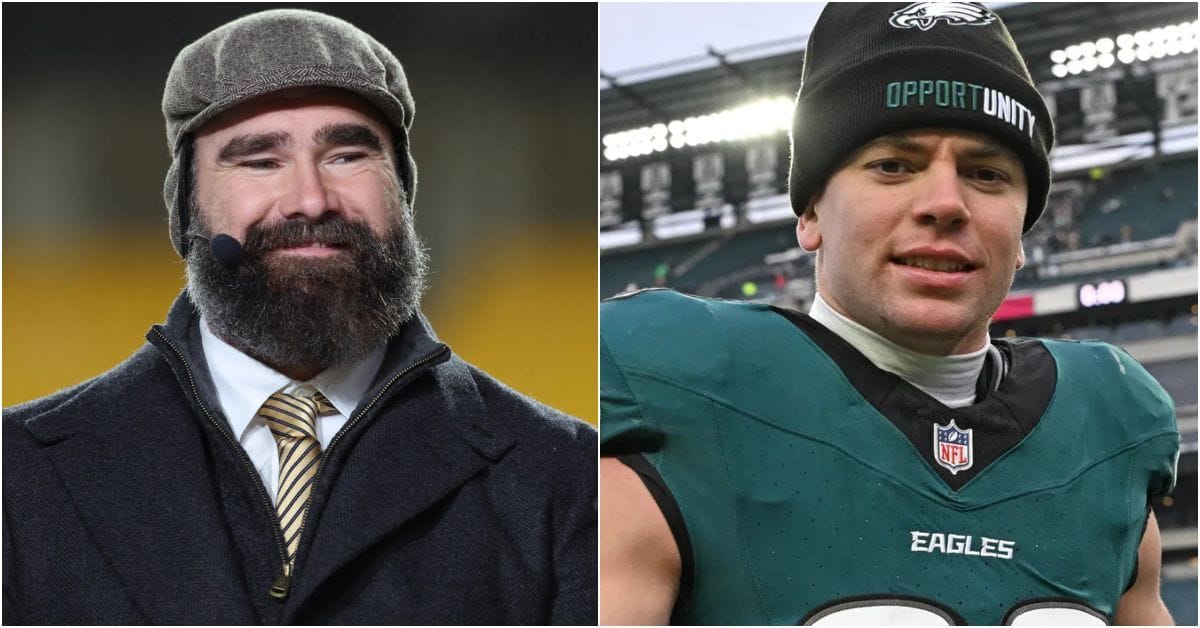 Jason Kelce drops 5-word message as Cooper DeJean gets spotted with Cowboys cheerleader Abby Summers at CBB game