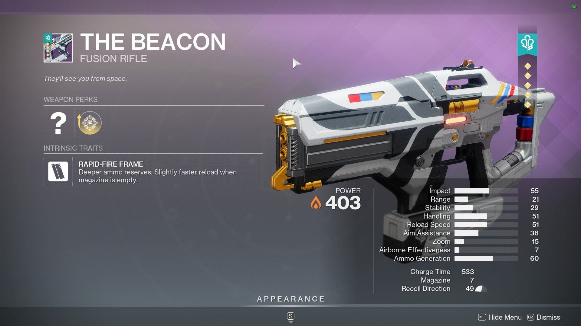 The Beacon god roll guide for Destiny 2 PvE and PvP